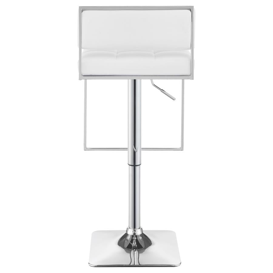 Set of 2 Adjustable Bar Stool White and Chrome 100193