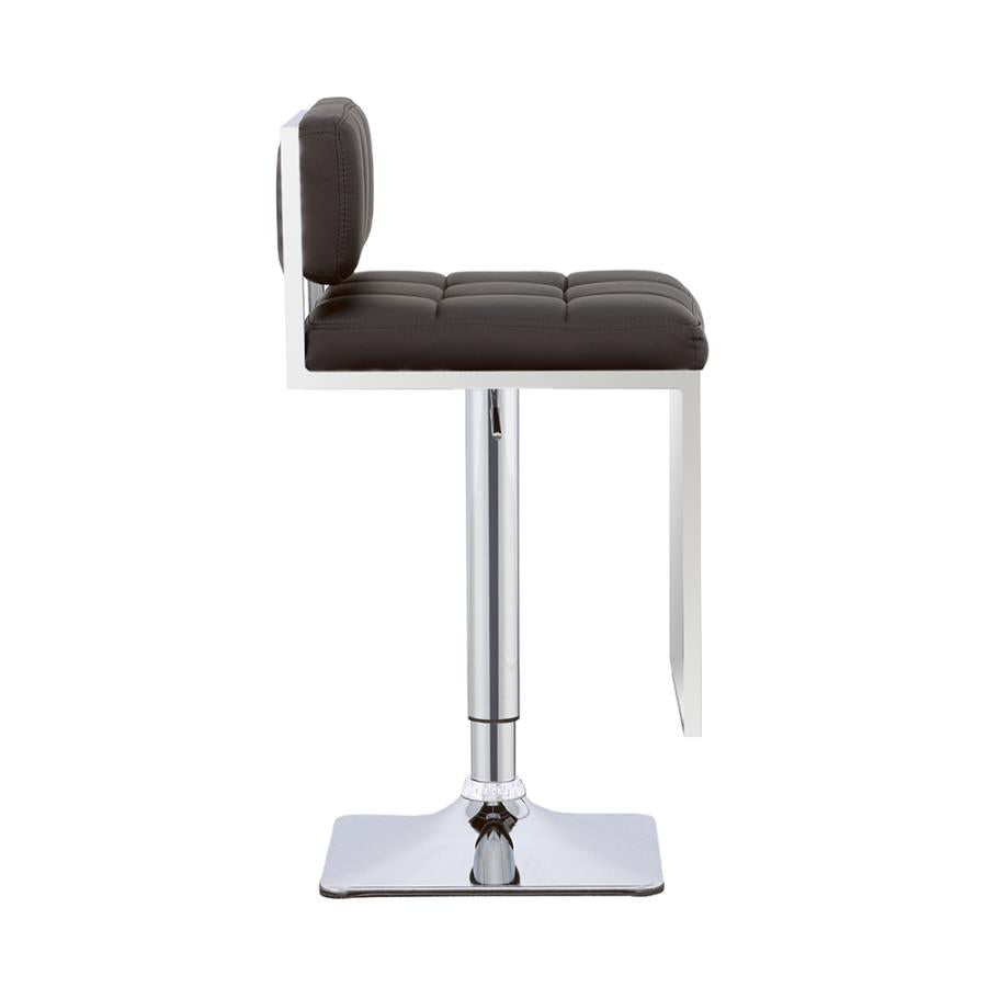 Set of 2 Adjustable Bar Stool Black and Chrome 100194