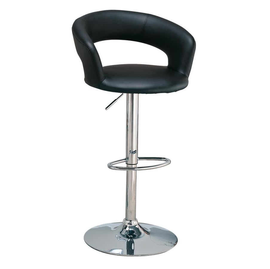 Set of 2 Barraza 29" Adjustable Height Bar Stool Black and Chrome 120346