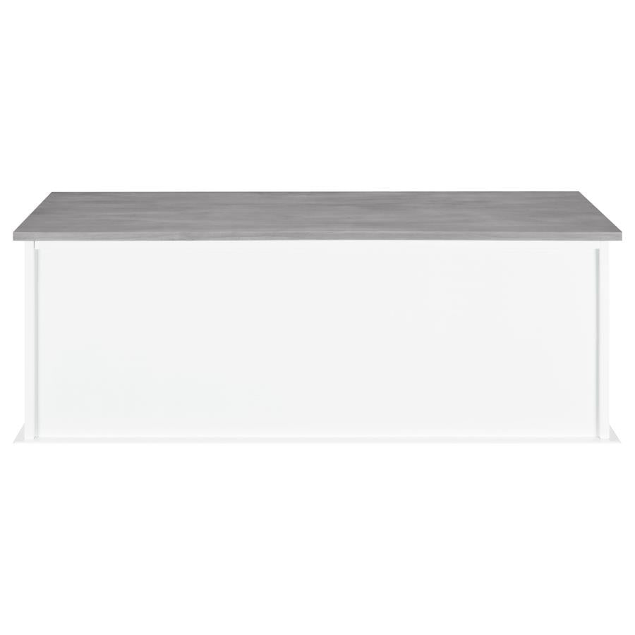 Alma 3-drawer Storage Bench White and Weathered Grey 501196