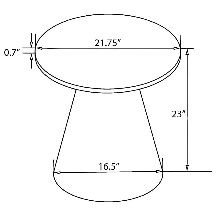 Avon Round Marble Top Stainless Steel Side End Table White 707827