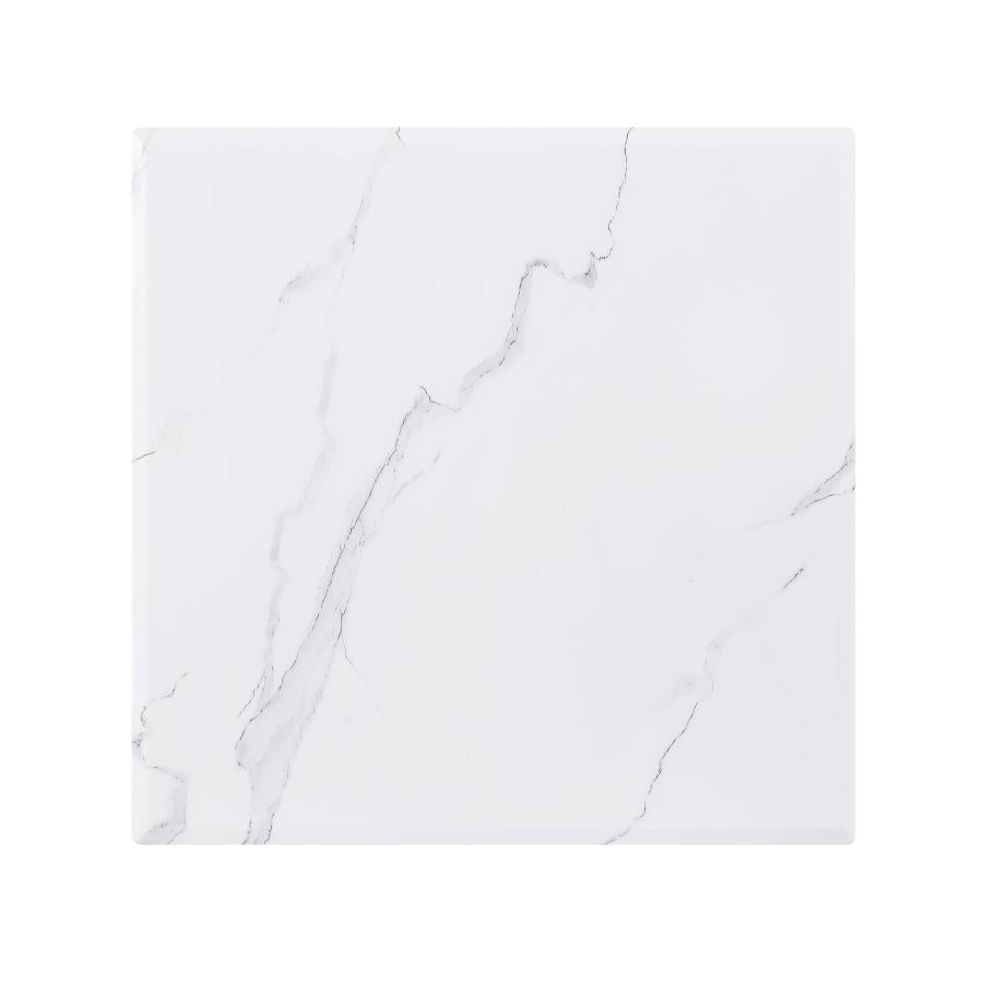 Visalia Faux Marble Top Stainless Steel End Table Gold 710217