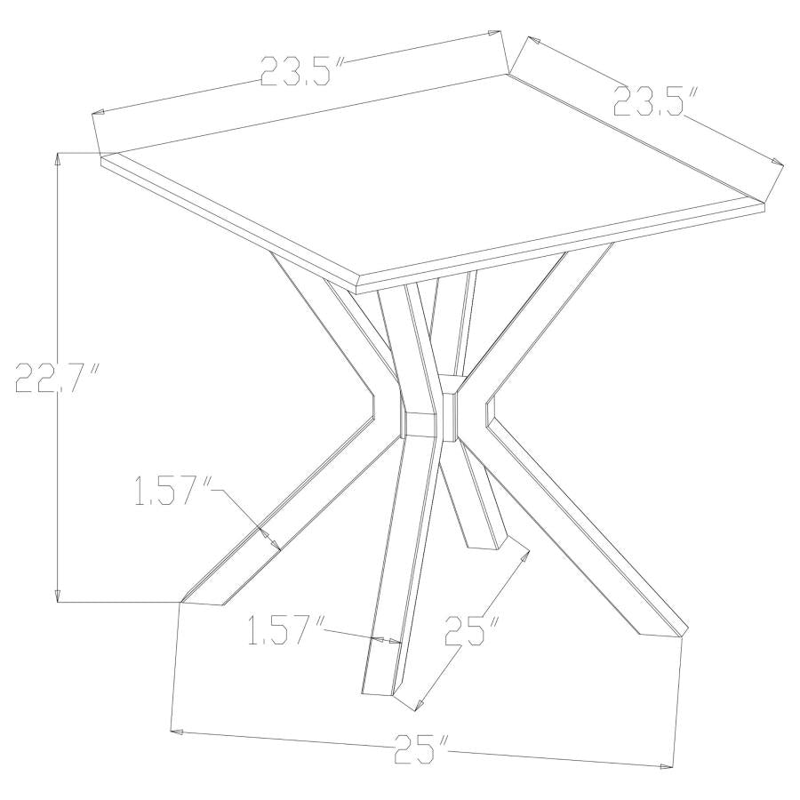 Visalia Faux Marble Top Stainless Steel End Table Gold 710217