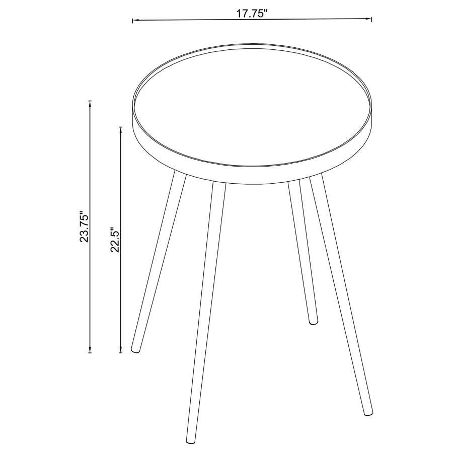 Kaelyn Round Mirror Top End Table Gold 723917