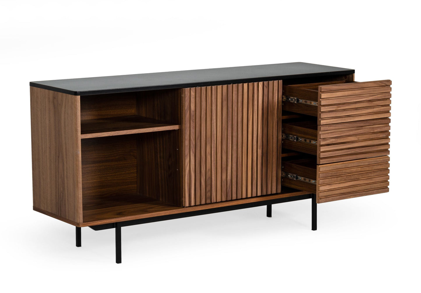 Maggie - Modern Walnut and Grey Buffet