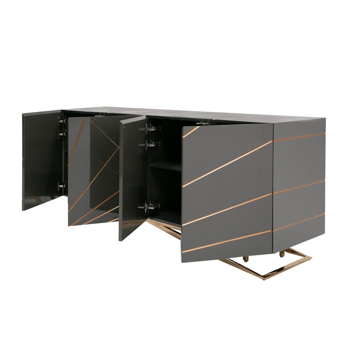 Katzu- Modern Grey and Rose Gold Buffet