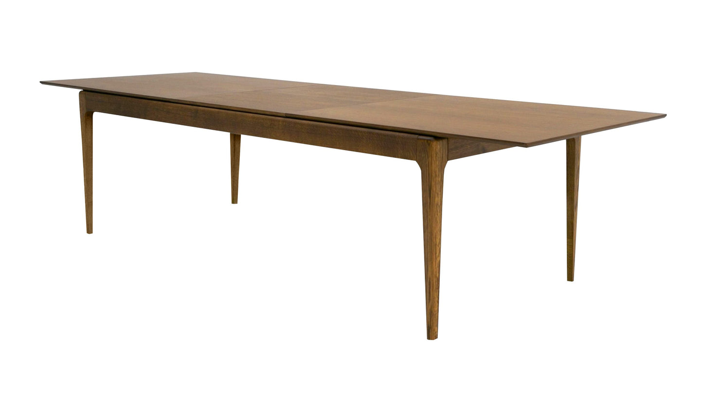 Dallas - Mid-Century Modern Brown Oak Extendable Dining Table