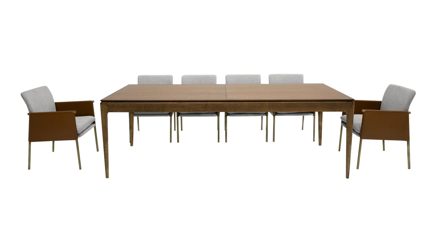 Dallas - Mid-Century Modern Brown Oak Extendable Dining Table