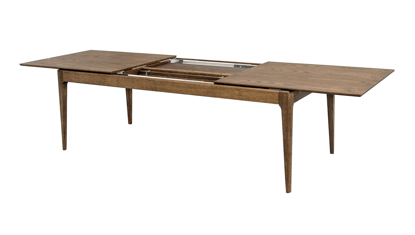 Dallas - Mid-Century Modern Brown Oak Extendable Dining Table
