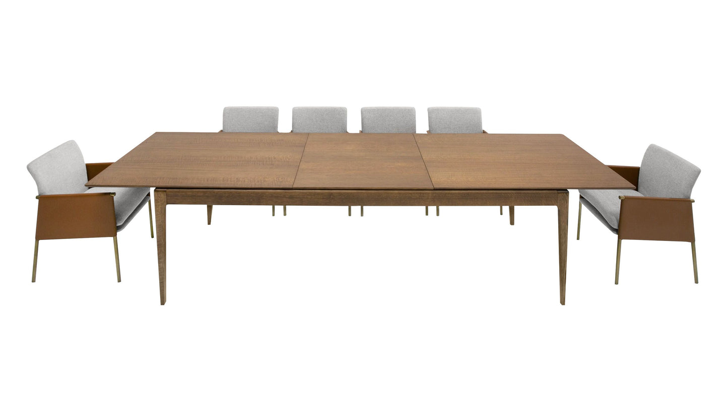 Dallas - Mid-Century Modern Brown Oak Extendable Dining Table