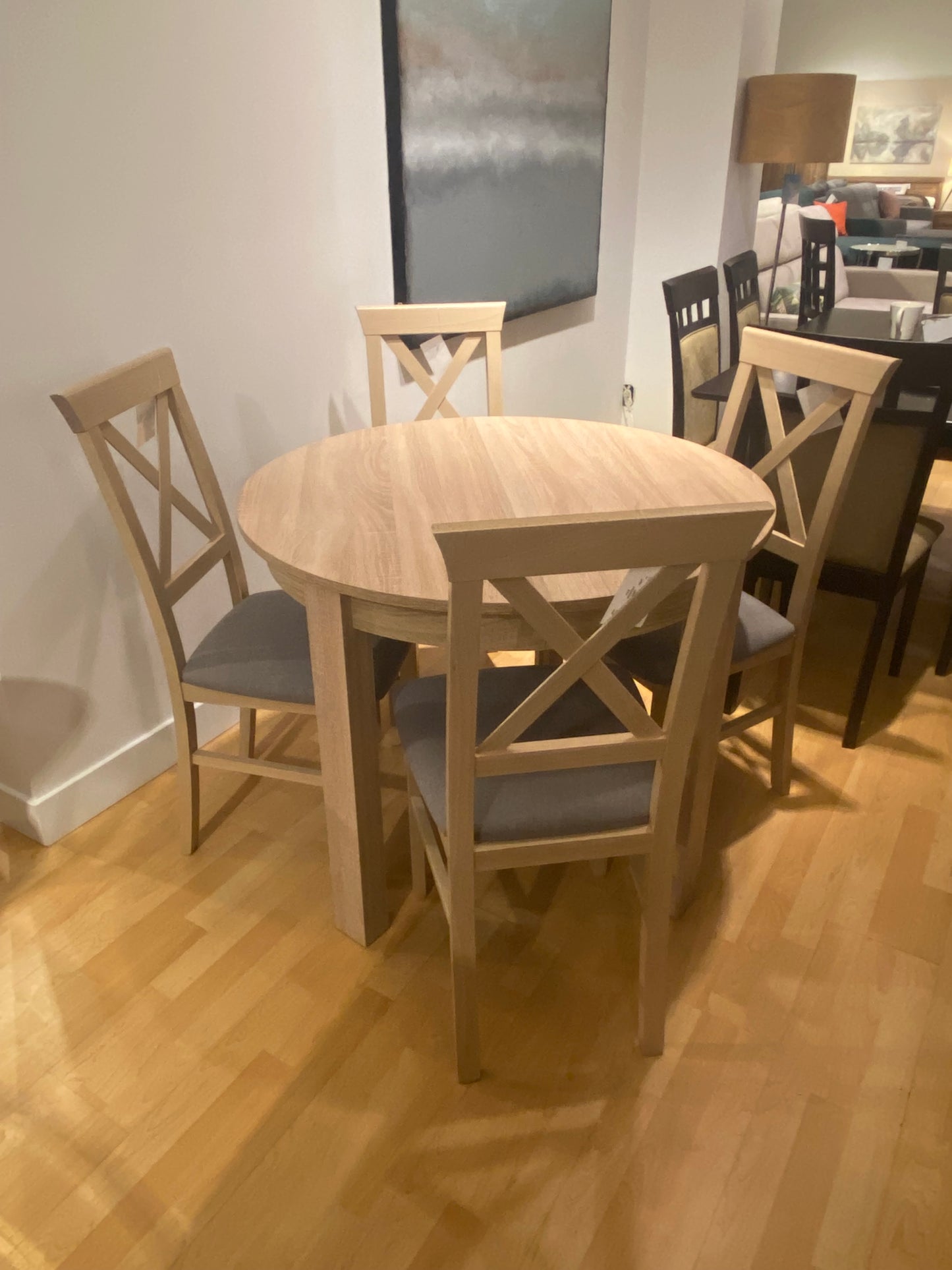 Bernardin Oak Sonoma Dinning Table with 4 Chairs Set