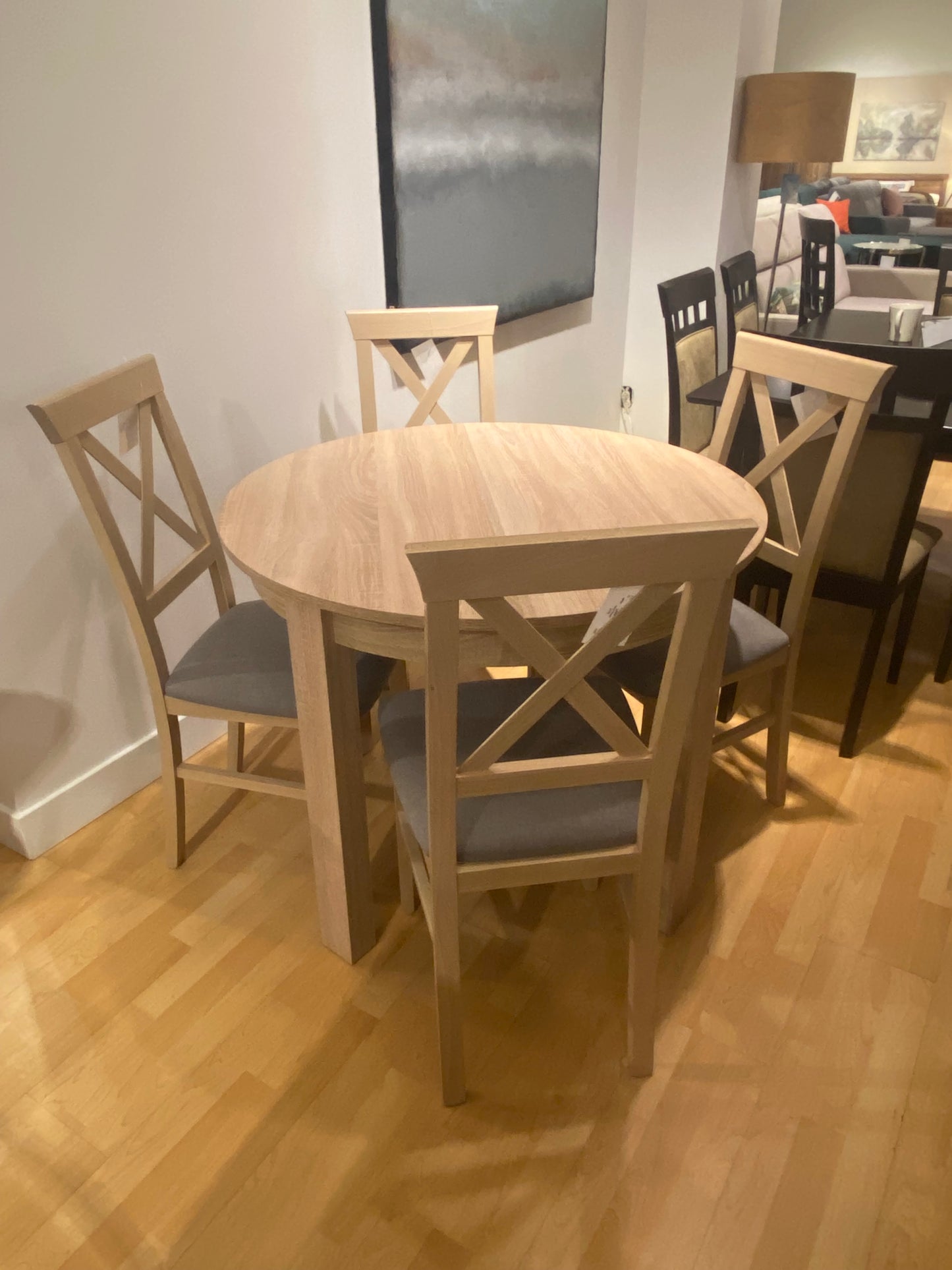 Bernardin Oak Sonoma Dinning Table with 4 Chairs Set