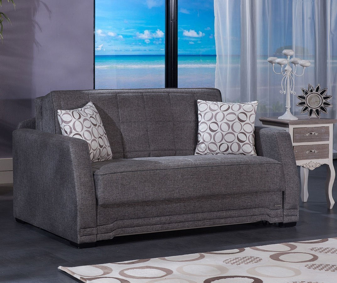 Valerie Diego Gray Love Seat Sleeper