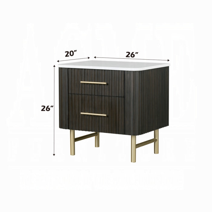 Clay Nightstand w/Marble Top