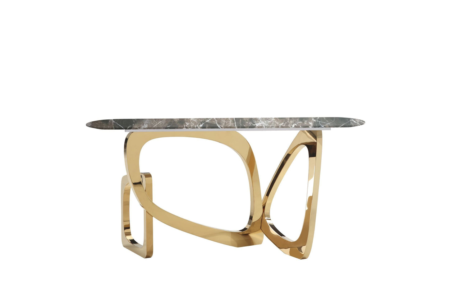 Colton - Glam Brown & Gold Console Table