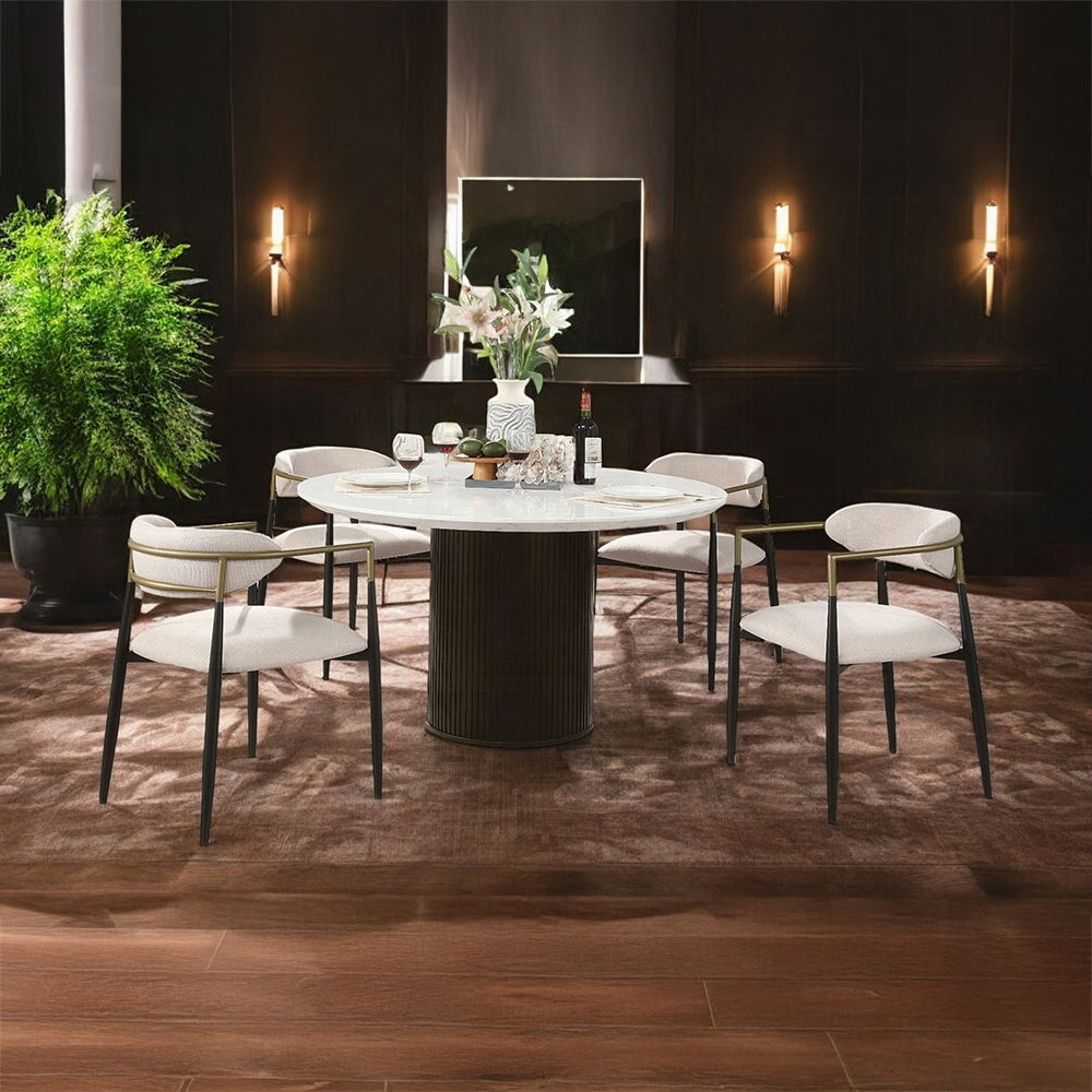 Jaramillo Round Dining Table W/Engineered Marble Top DN02141