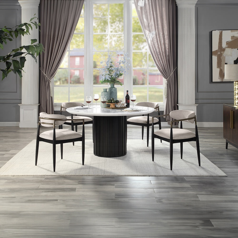 Jaramillo Round Dining Table W/Engineered Marble Top DN02141