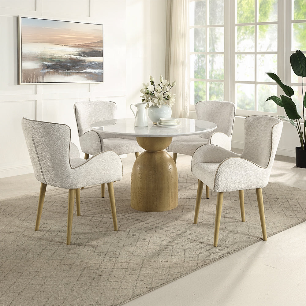 Kala Round Dining Table w/Marble Top DN02390