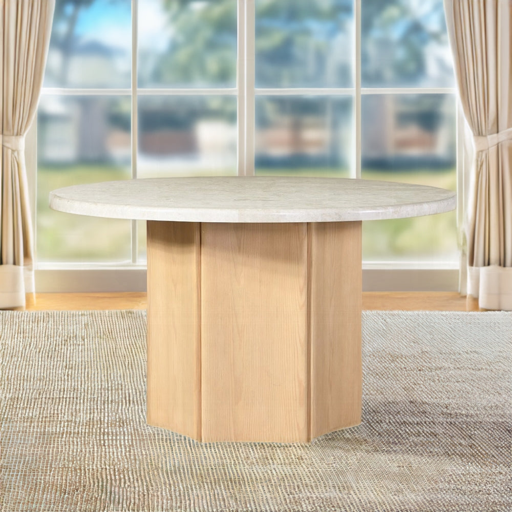 Qwin Round Dining Table W/Marble Top DN02875