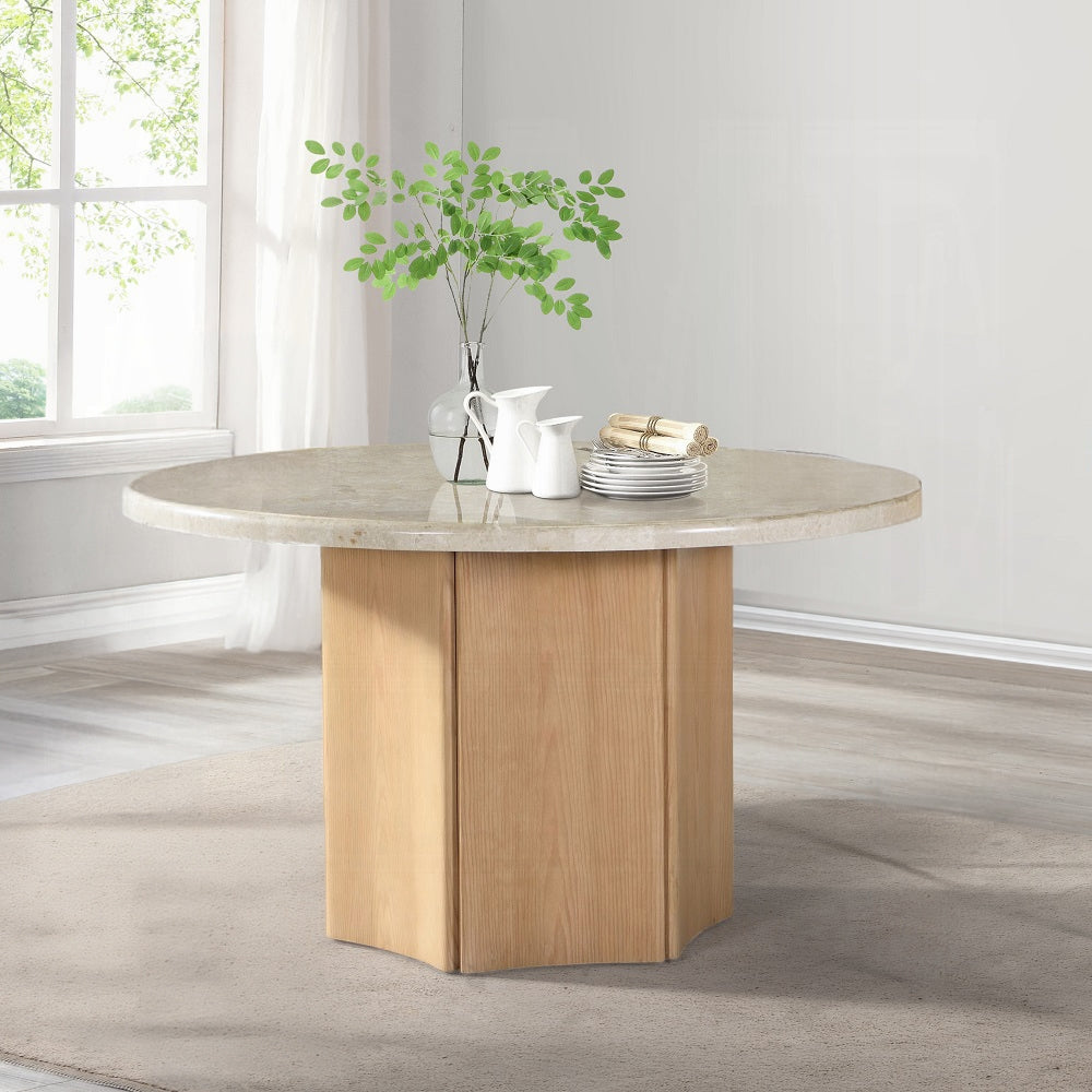 Qwin Round Dining Table W/Marble Top DN02875