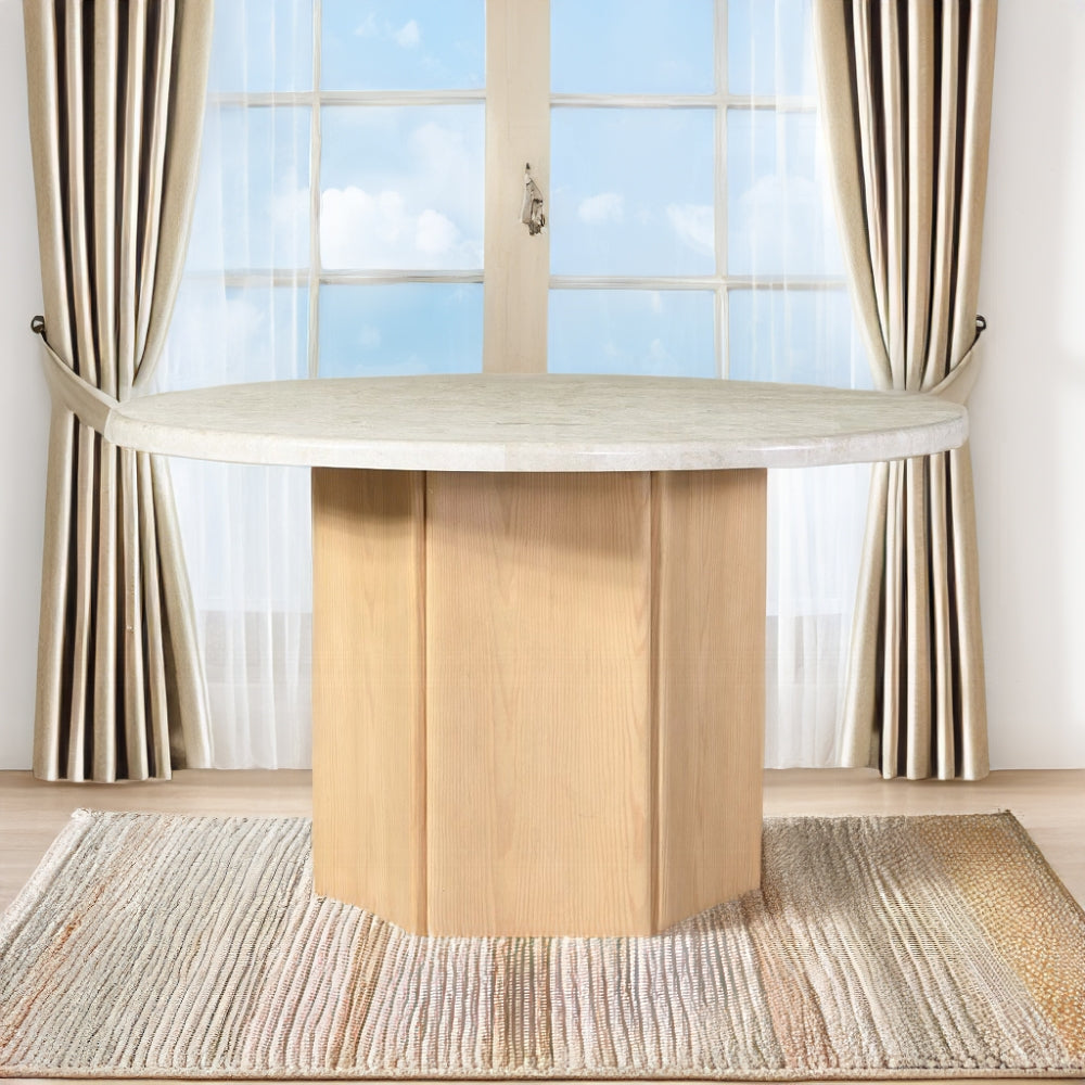 Qwin Round Dining Table W/Marble Top DN02875