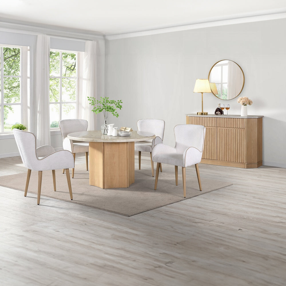 Qwin Round Dining Table W/Marble Top DN02875