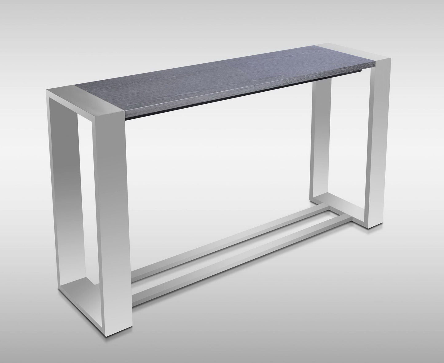 Fauna - Modern Grey Elm & Stainless Steel Console Table
