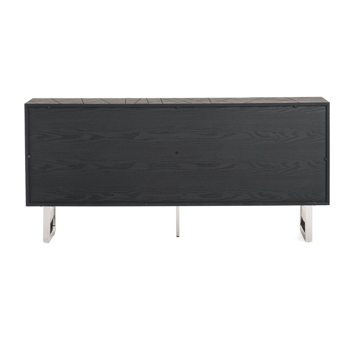 Modrest Kenda Modern Black Ash + Stainless Steel Buffet
