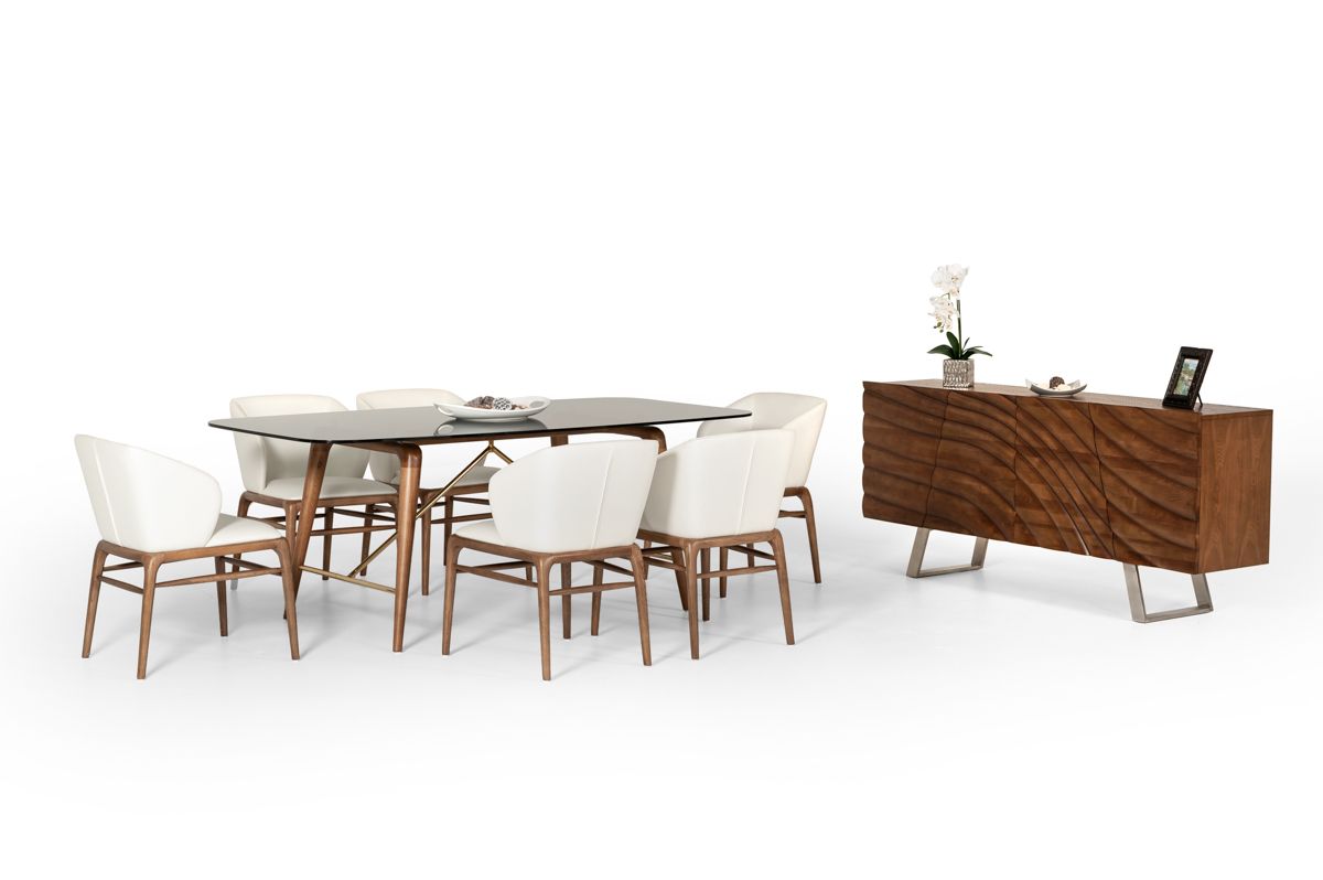 Kipling Modern Cream & Walnut Dining Chair