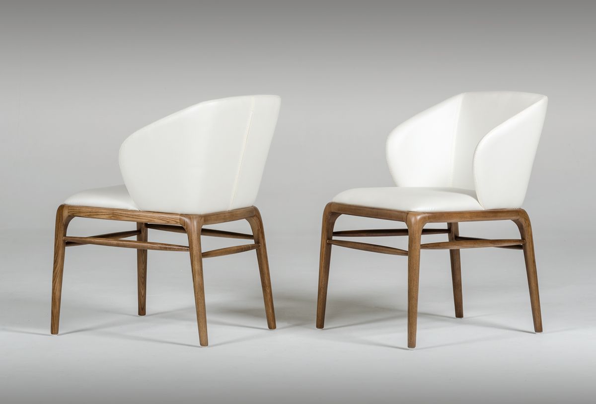 Kipling Modern Cream & Walnut Dining Chair