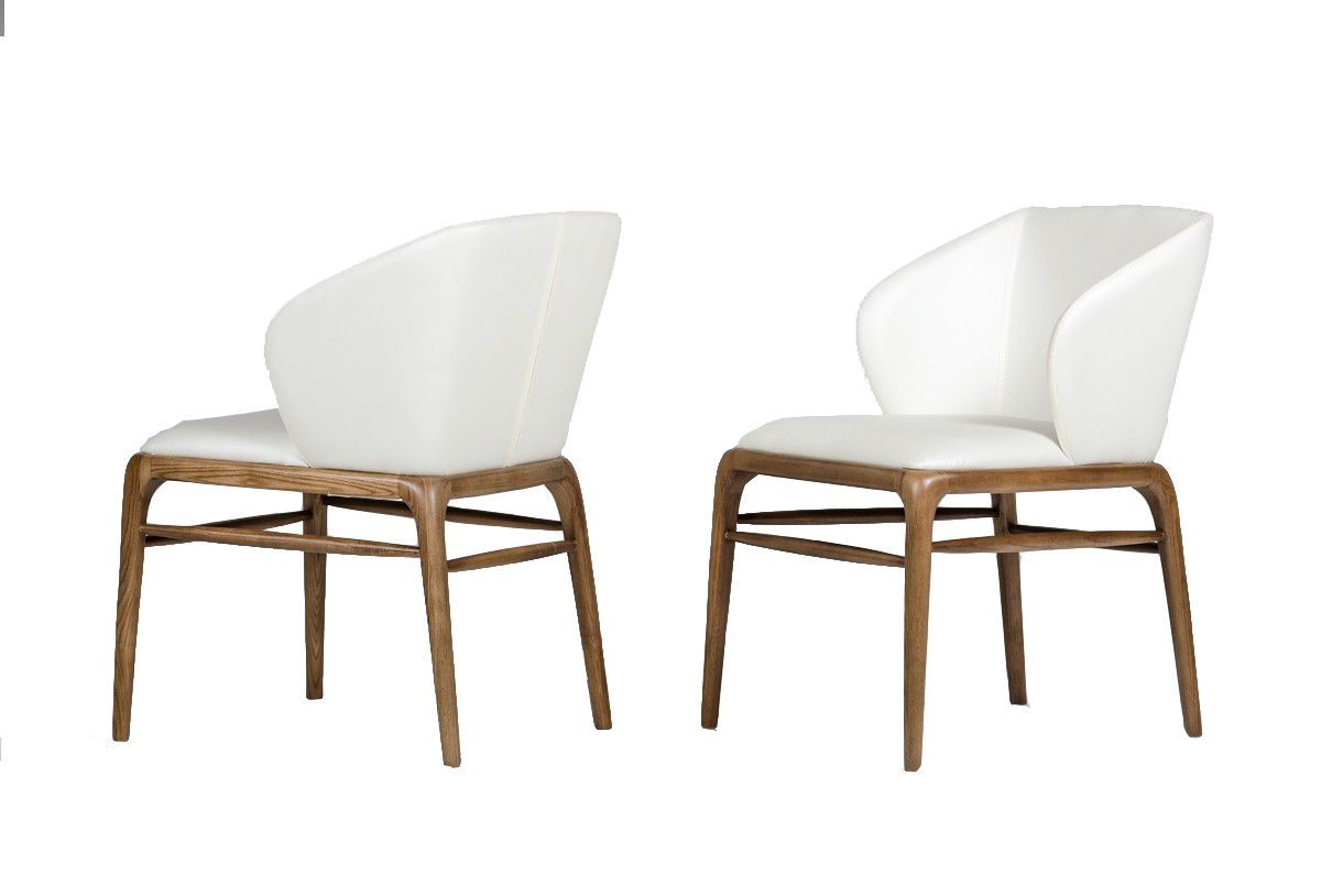 Kipling Modern Cream & Walnut Dining Chair