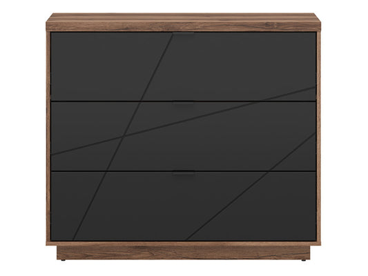 Forn Chest of Drawers KOM3S Dark Delano Oak/Black
