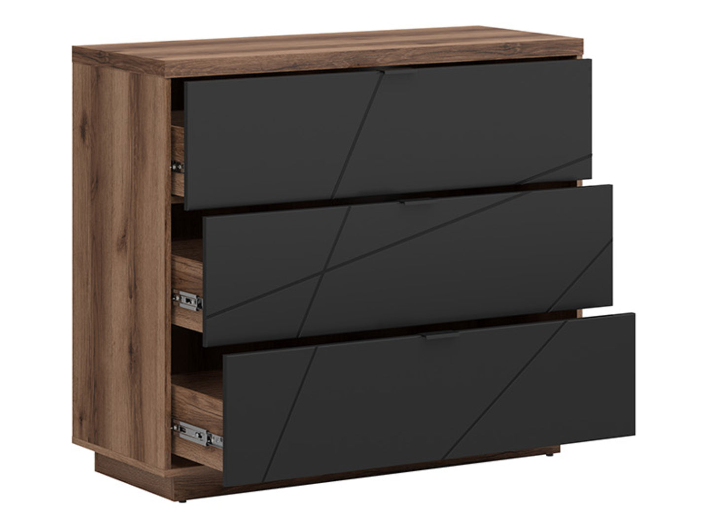 Forn Chest of Drawers KOM3S Dark Delano Oak/Black