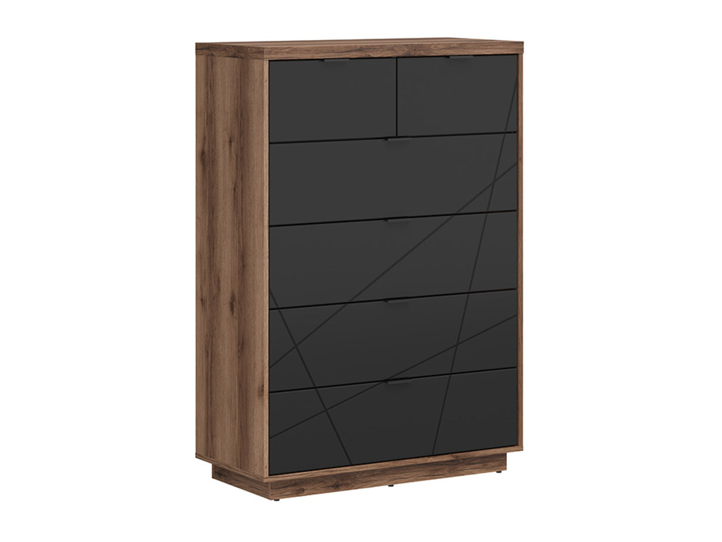 Forn Chest of Drawers KOM6S Dark Delano Oak/Black