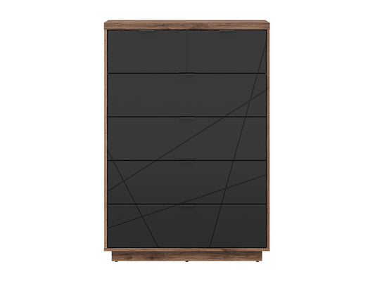Forn Chest of Drawers KOM6S Dark Delano Oak/Black