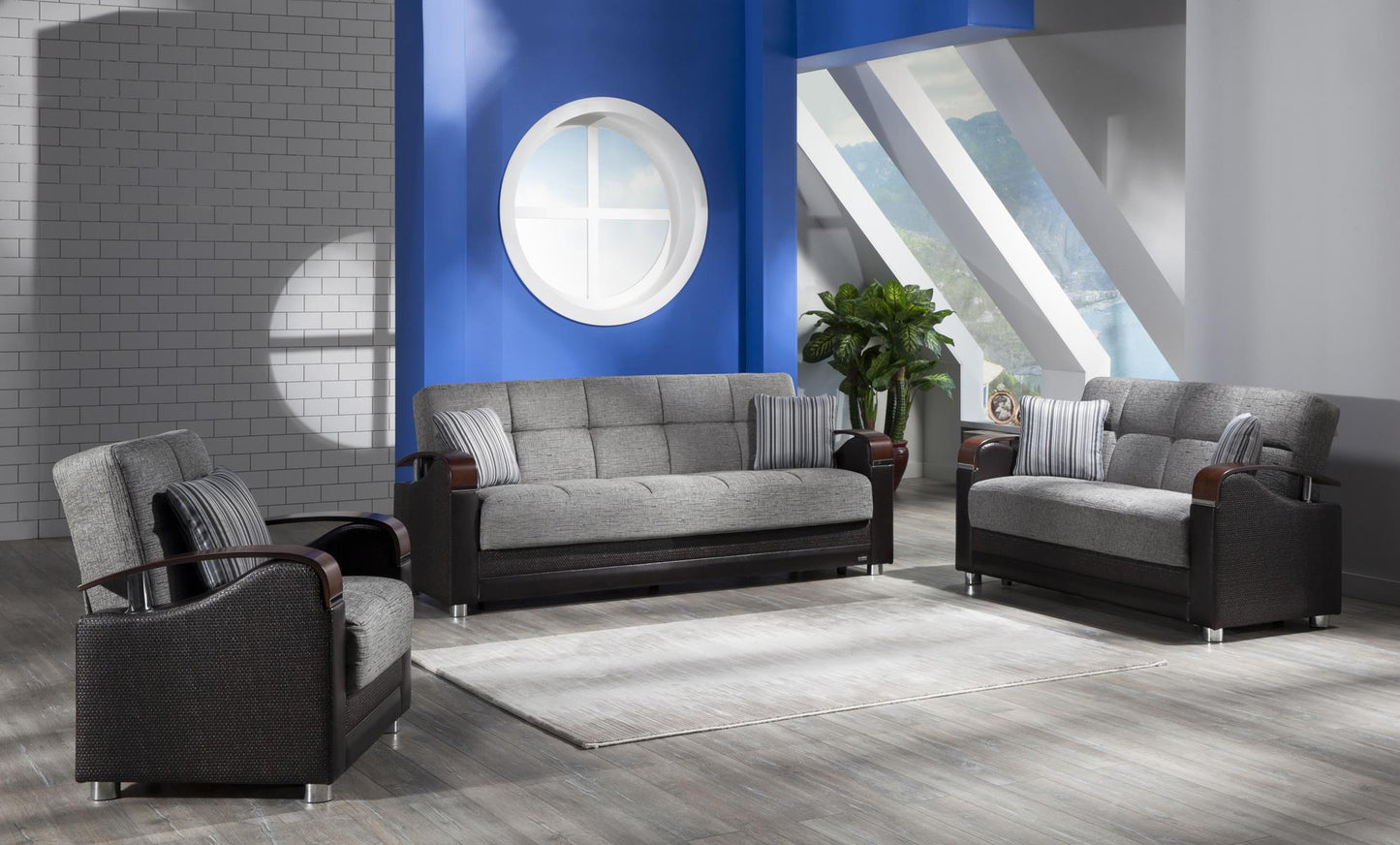 Luna Fulya Grey Loveseat