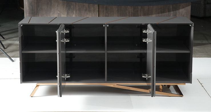 Katzu- Modern Grey and Rose Gold Buffet