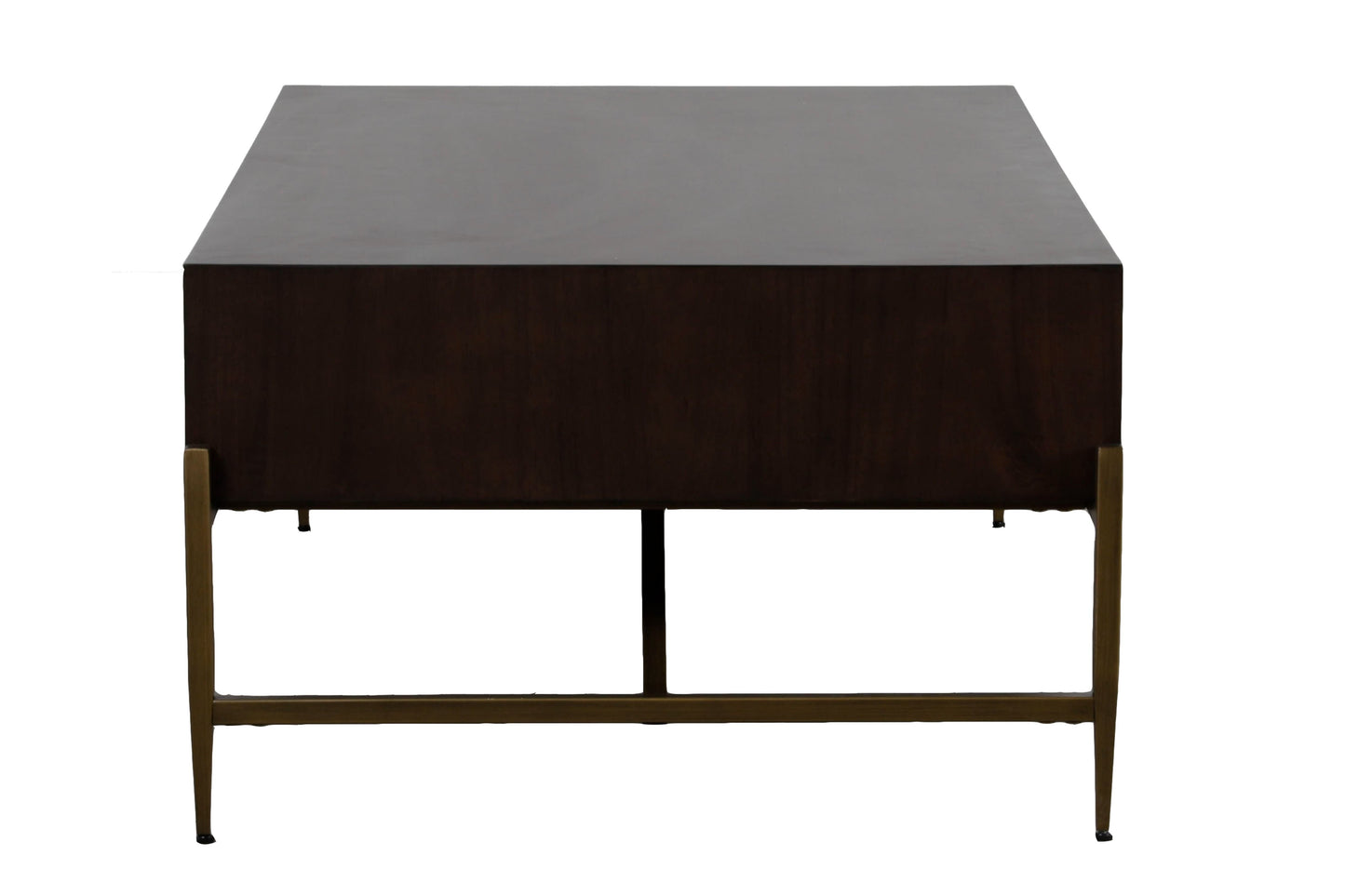Shanev - Modern Acacia & Brass Coffee Table