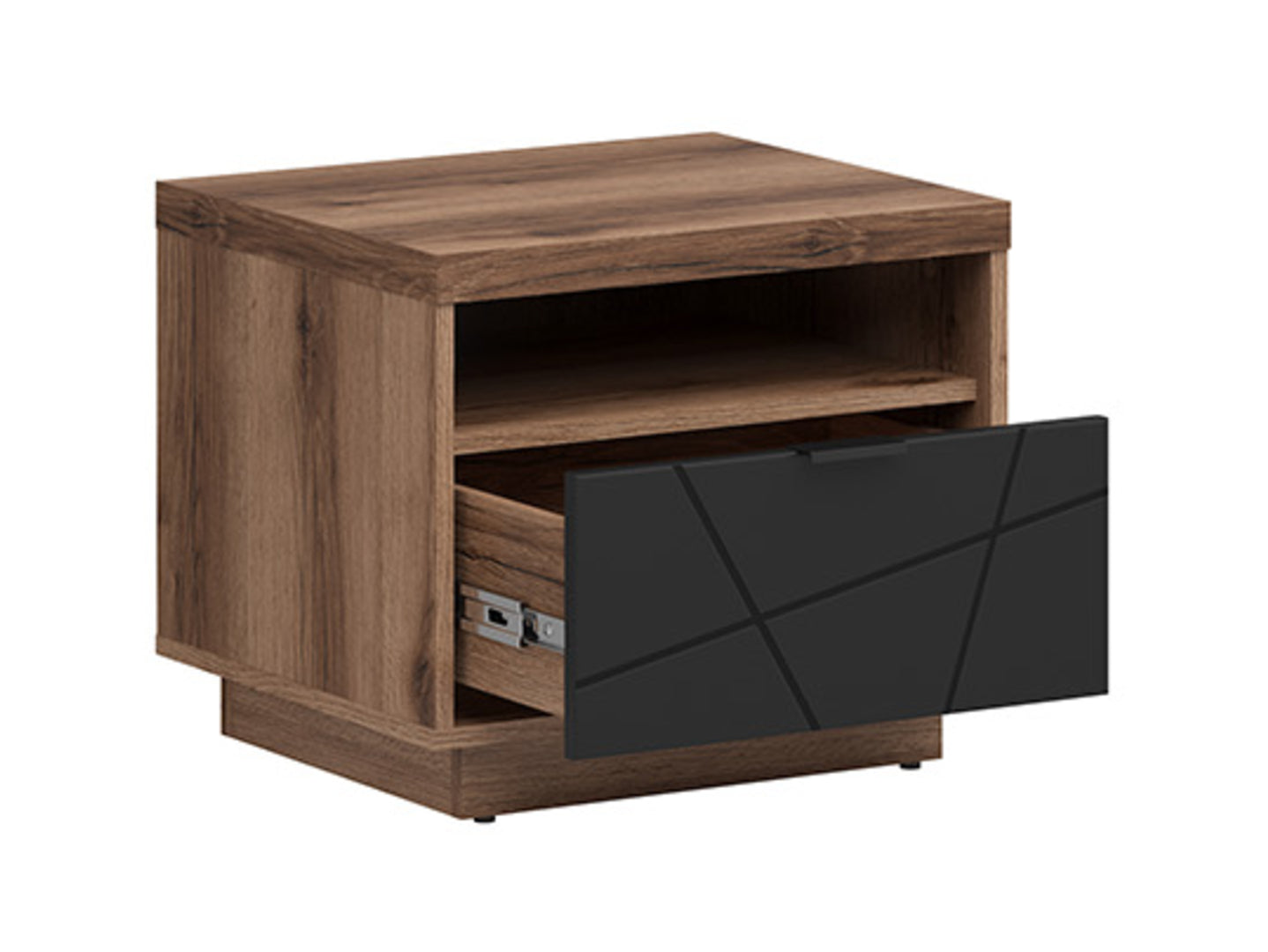 Forn Nightstand KOM1S Dark Delano Oak/Black