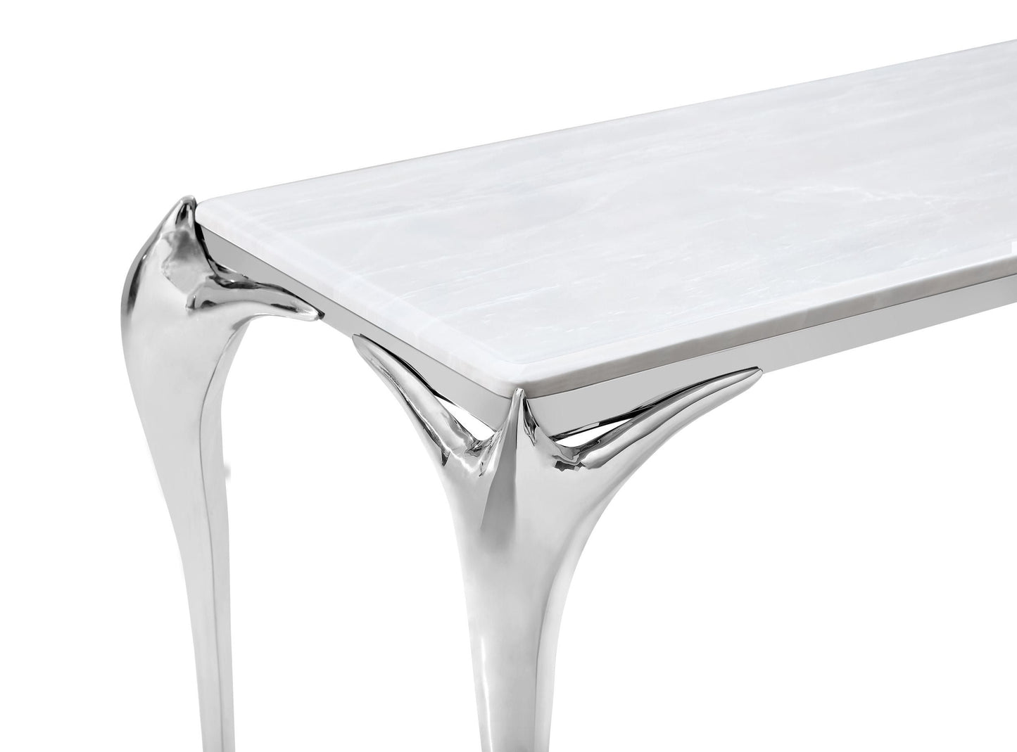 Vince - Faux Marble & Stainless Steel Console Table