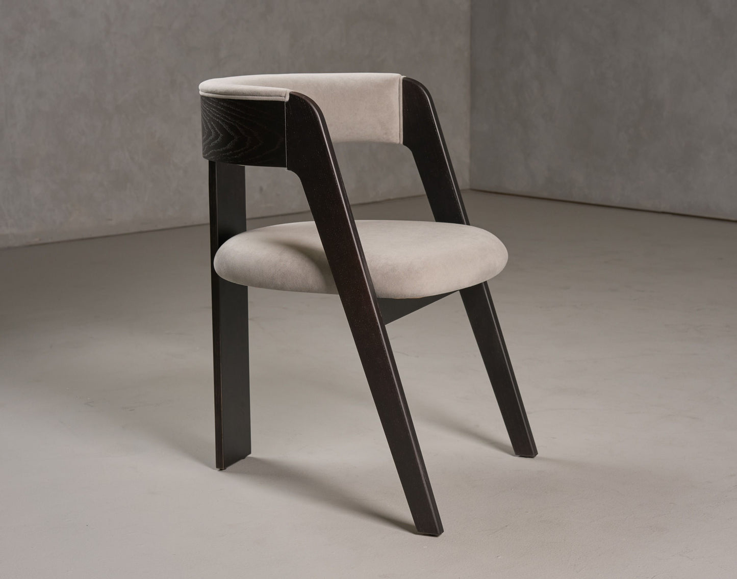 Modrest Washington - Modern Grey Fabric + Ebony Oak Dining Chair (Set of 2)