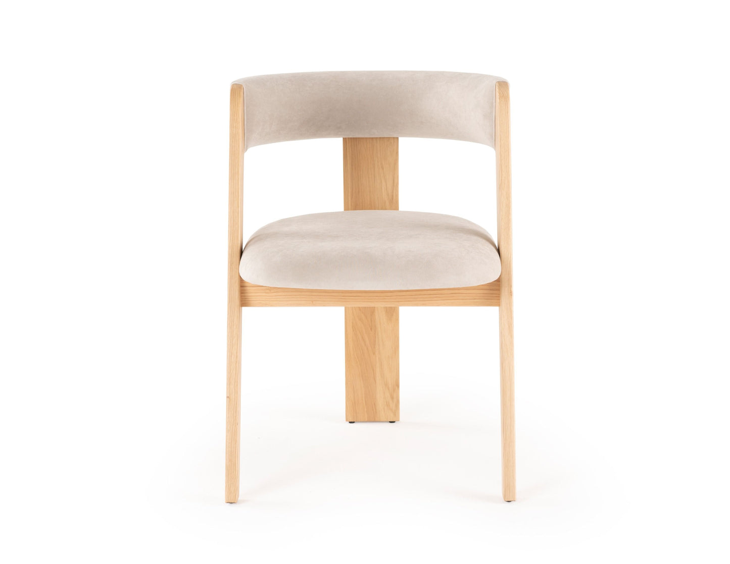 Washington - Modern Cream Fabric + Natural Oak Dining Chair (Set of 2)