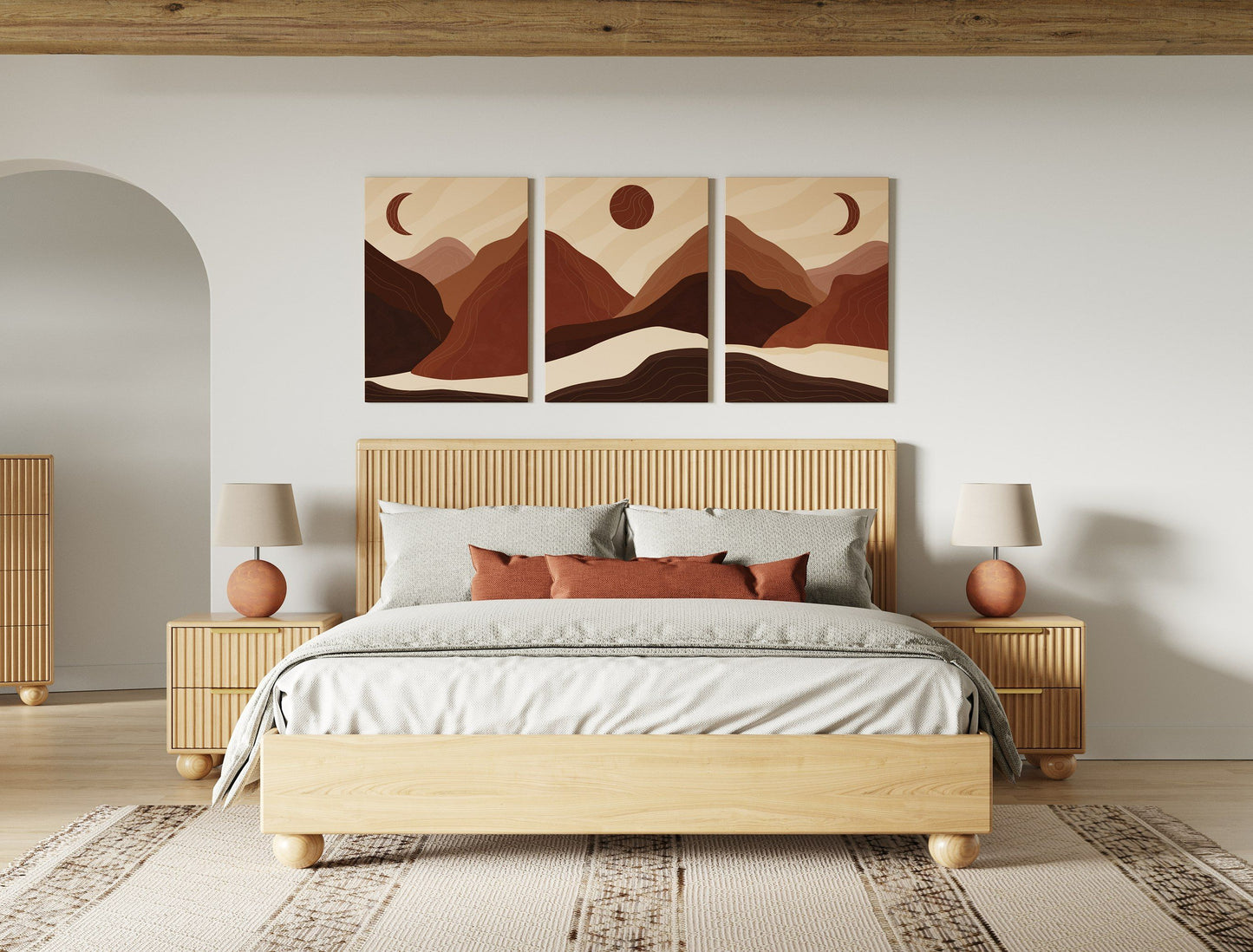Winters - Modern Natural Oak Queen Bed