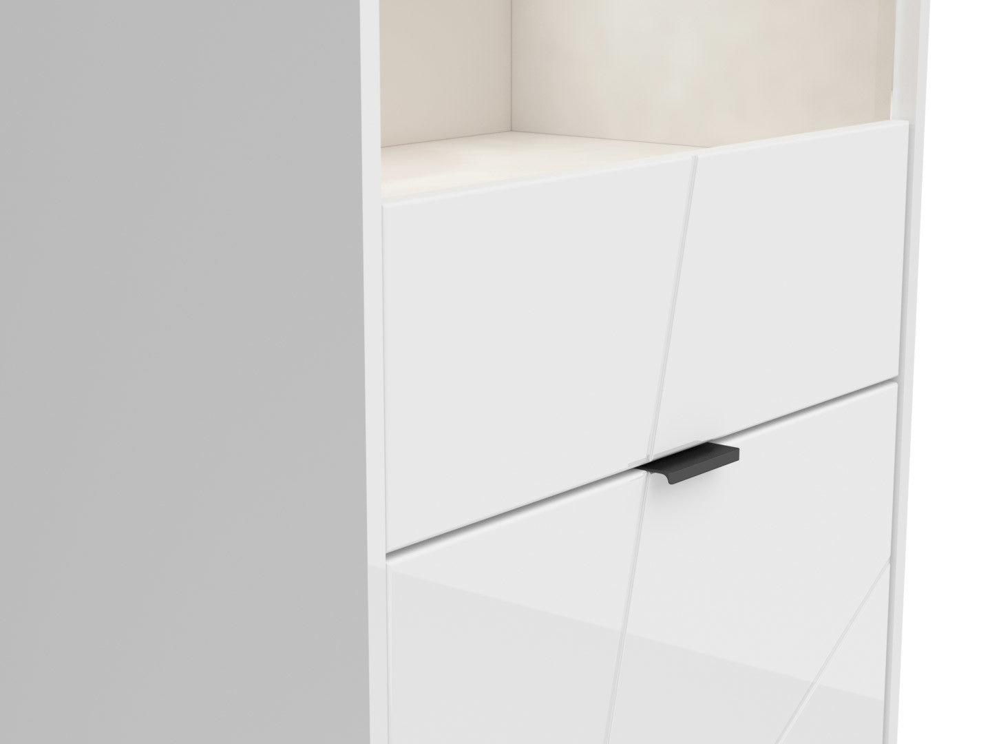 Forn Glass Cabinet REG1D1W White Gloss