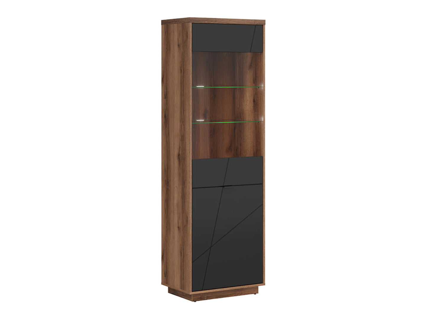Forn Glass Cabinet REG1D1W Dark Delano Oak/Black
