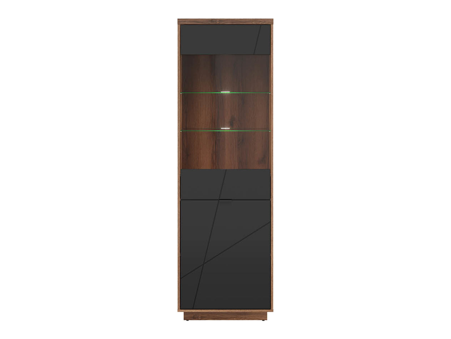 Forn Glass Cabinet REG1D1W Dark Delano Oak/Black