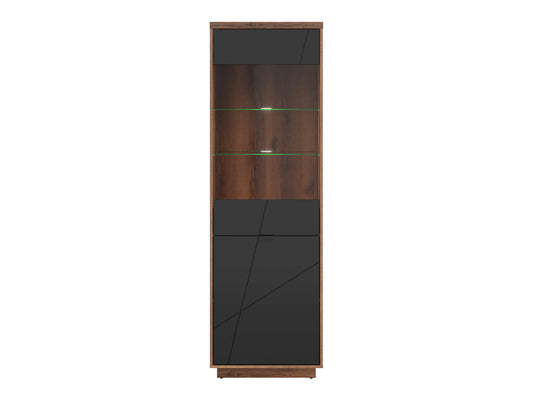 Forn Glass Cabinet REG1D1W Dark Delano Oak/Black