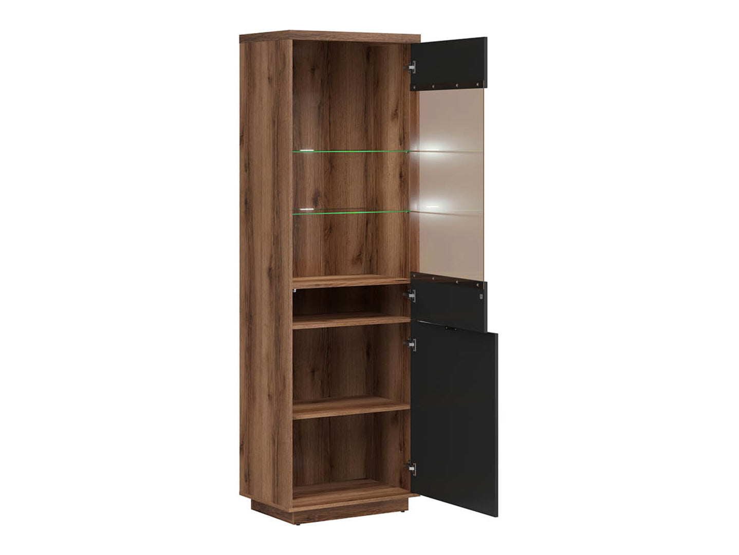 Forn Glass Cabinet REG1D1W Dark Delano Oak/Black