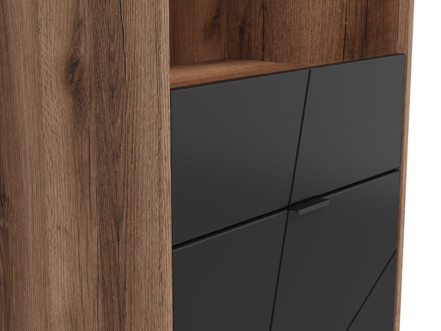 Forn Glass Cabinet REG1D1W Dark Delano Oak/Black