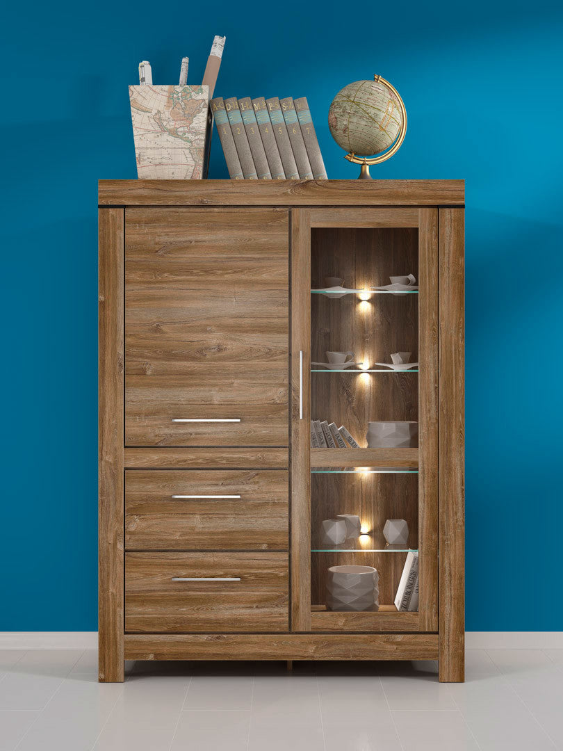 GENT Glass-door cabinet REG1W1D2S/16/12